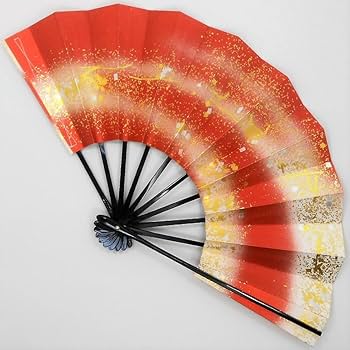 美術品 扇子 赤い衣装の人物 書道付き Amazon.co.jp: 扇子 舞扇子 赤エルジーかすみ金銀砂子 サイズ 9